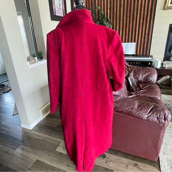 Vintage London Fog Red 100% Wool Lined Trench Coat Size 12-M - Picture 2 of 16